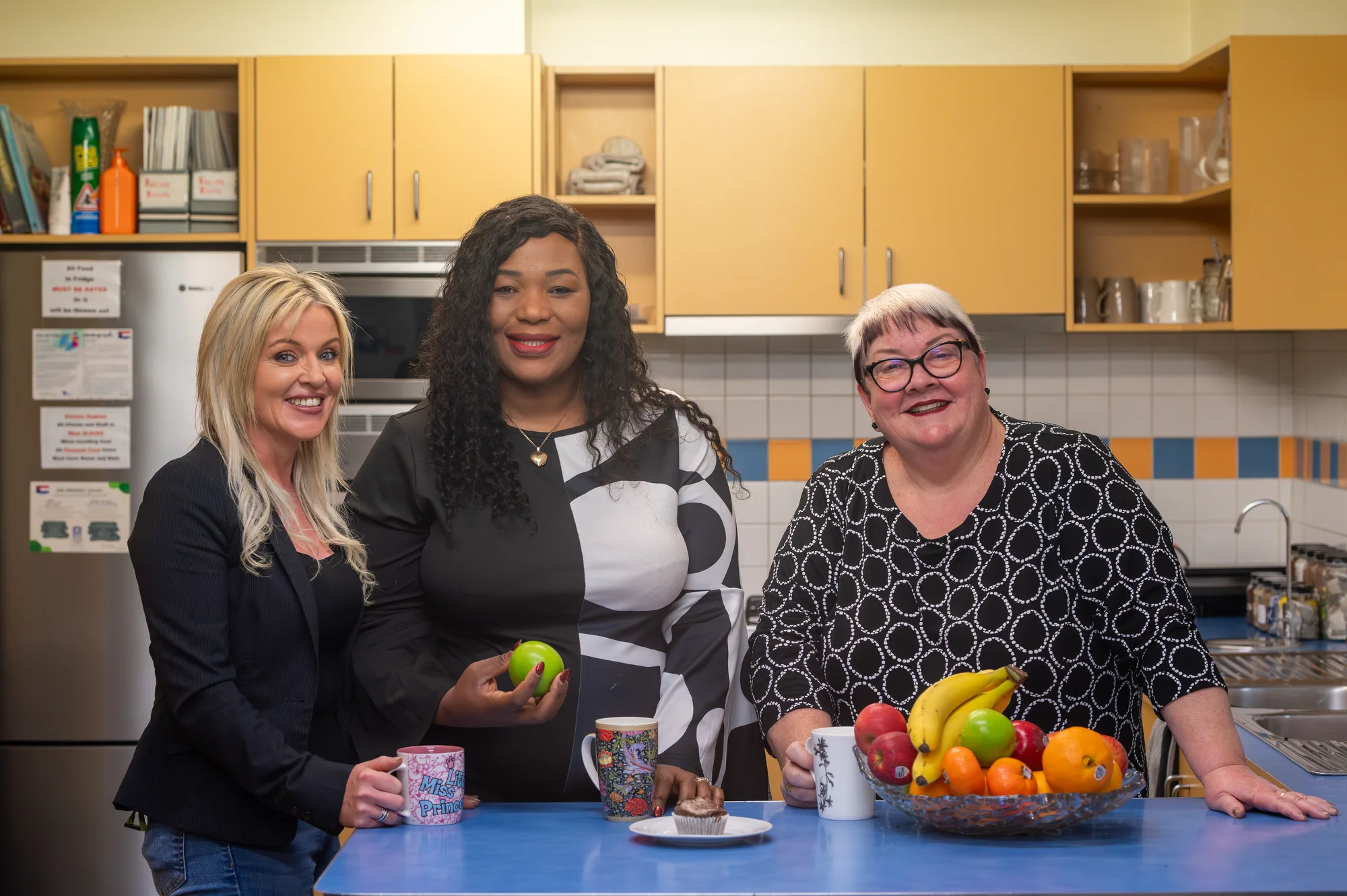 Our 3 team members in our alcohol and drug facility kitchen